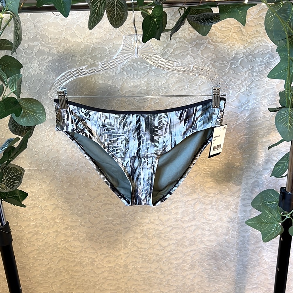 Kenneth Cole Palm Hipster Bikini Bottom, Olive, Women’s Size L